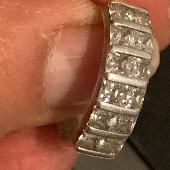 COPY - Vintage Art Deco Cubic Zirconia Eternity Ring Sterling Silve - Size 8 - Picture 8 of 8